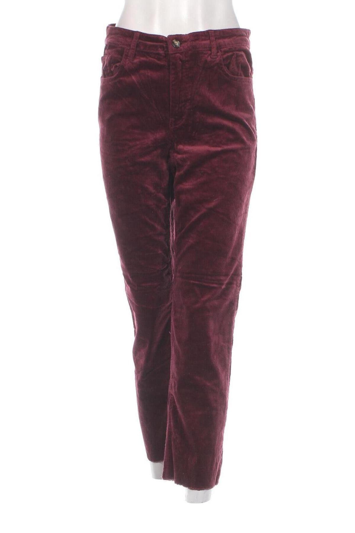 Pantaloni de velvet de femei H&M Divided, Mărime L, Culoare Roșu, Preț 95,99 Lei