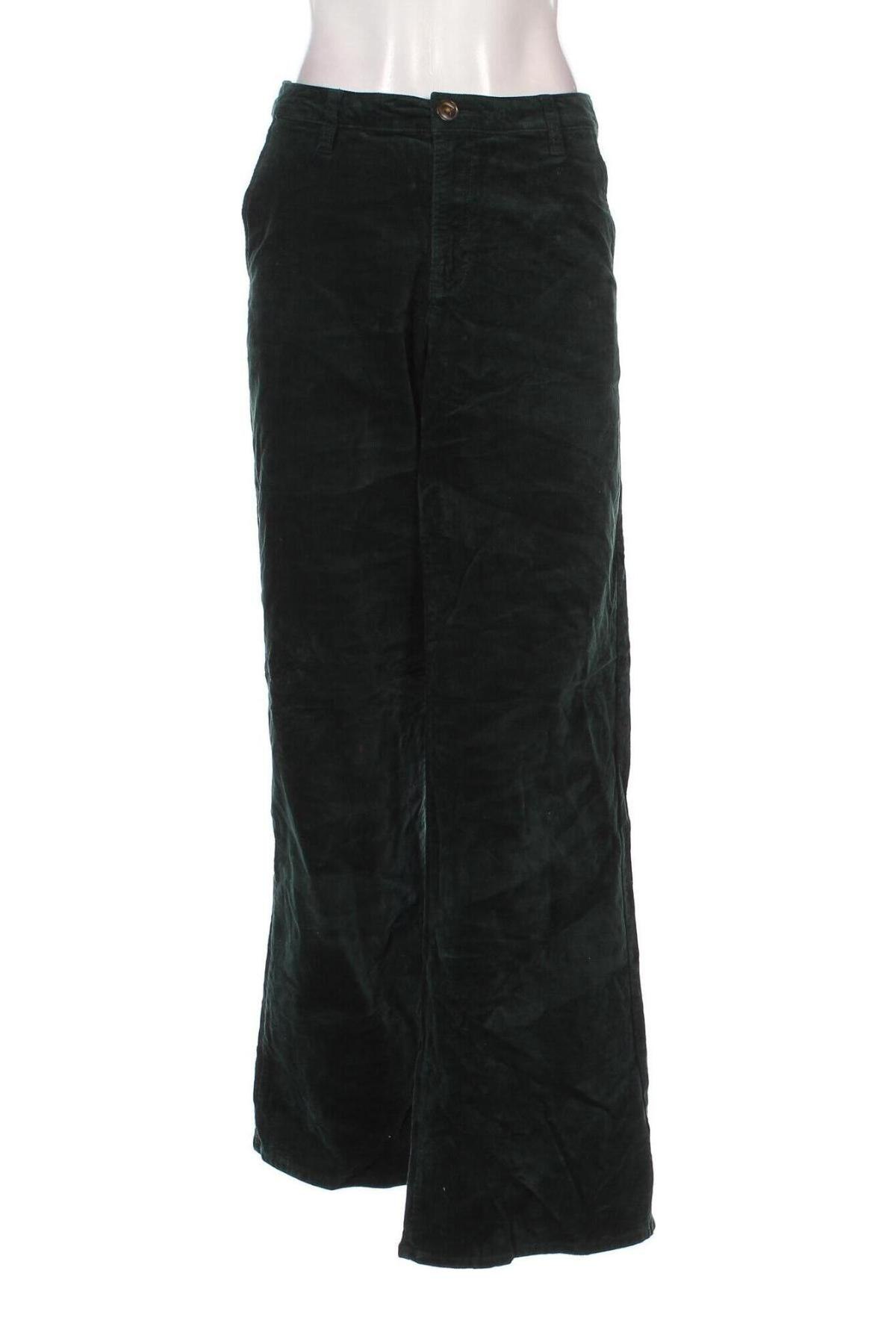 Pantaloni de velvet de femei Yessica, Mărime L, Culoare Verde, Preț 95,99 Lei