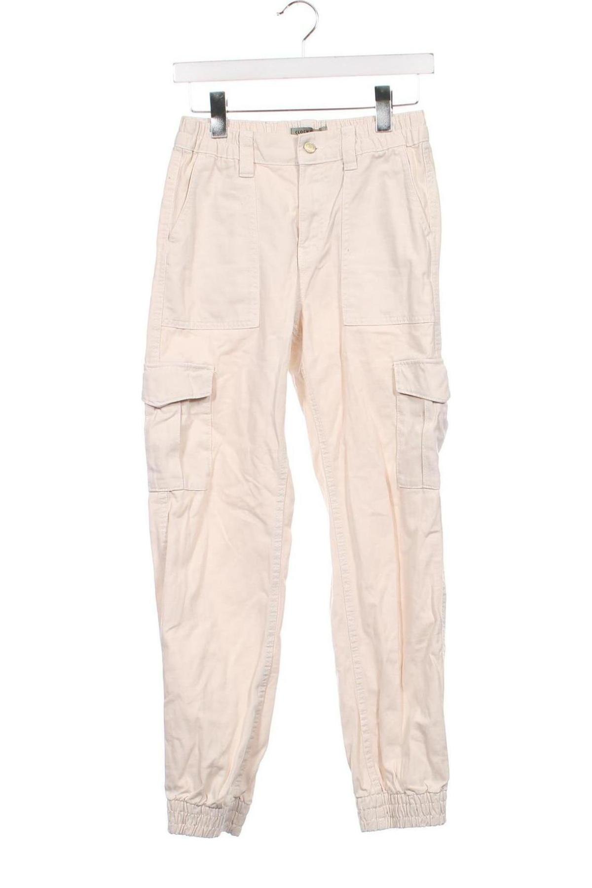 Pantaloni de femei Clockhouse, Mărime XS, Culoare Ecru, Preț 95,99 Lei