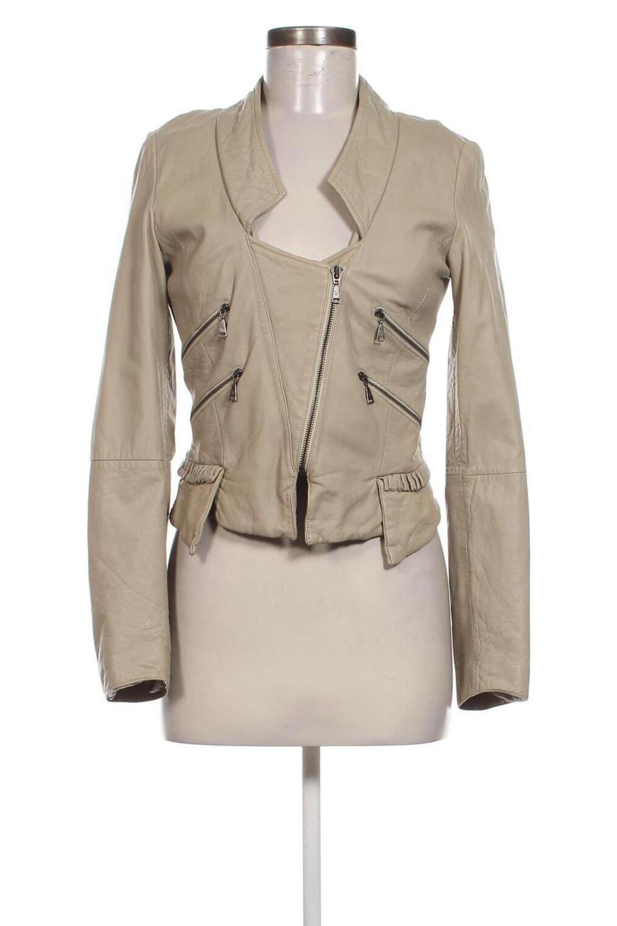 Damen Lederjacke, Größe S, Farbe Beige, Preis 49,62 €