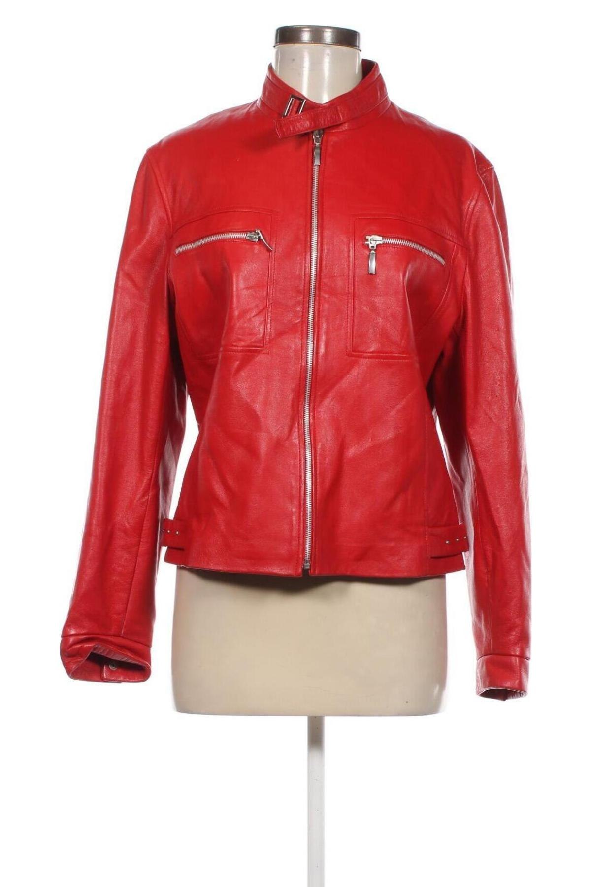 Damen Lederjacke, Größe M, Farbe Rot, Preis 50,99 €