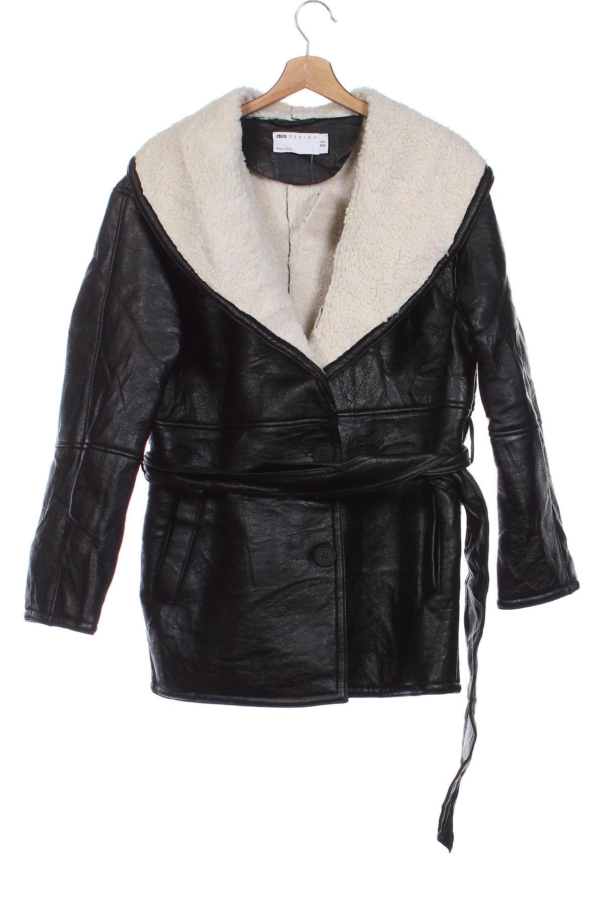 Damen Lederjacke ASOS, Größe XS, Farbe Schwarz, Preis € 43,49