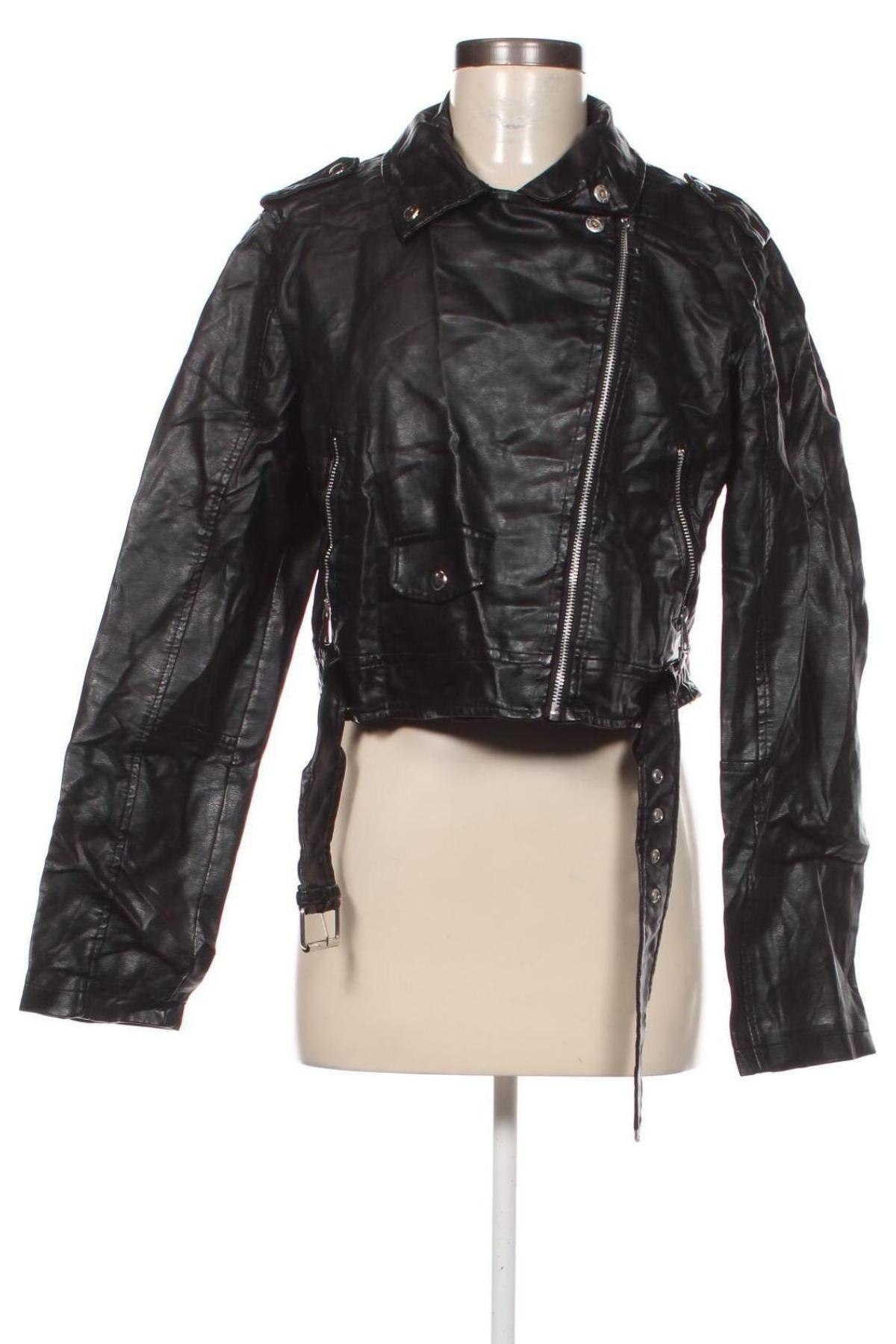 Damen Lederjacke New Look, Größe L, Farbe Schwarz, Preis € 18,99