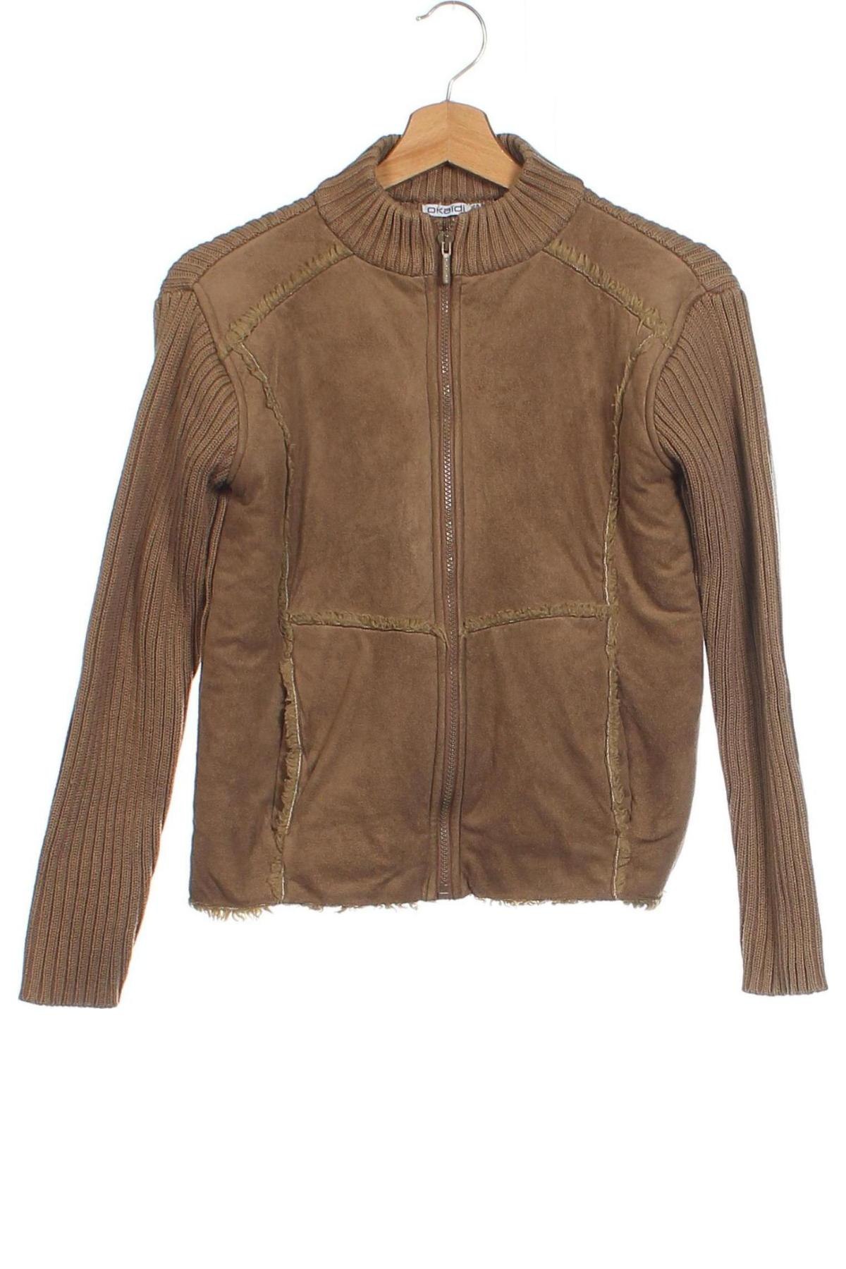 Kinder Strickjacke Okaidi, Größe 9-10y/ 140-146 cm, Farbe Beige, Preis 11,99 €