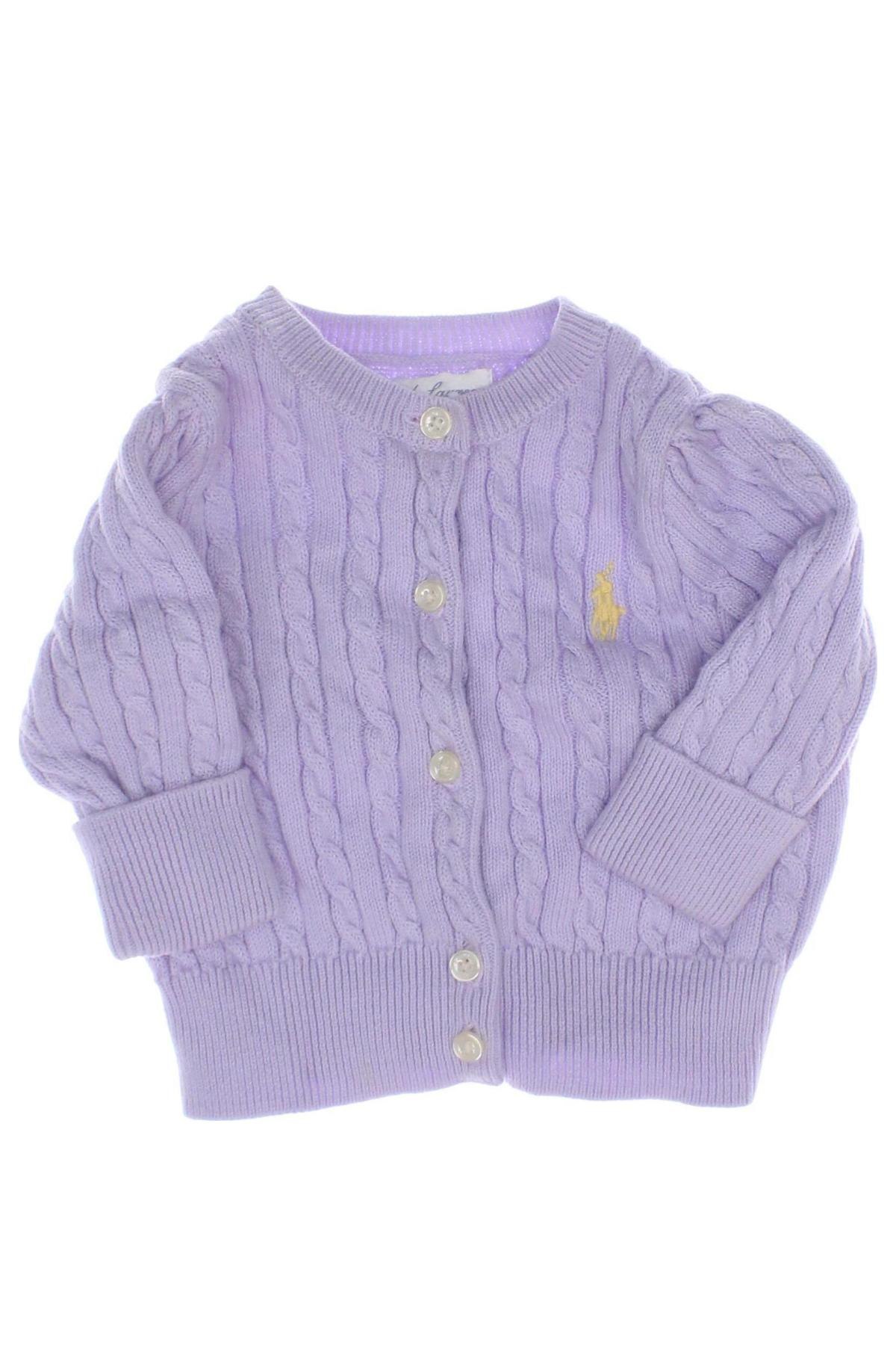 Kinder Strickjacke Ralph Lauren, Größe 2-3m/ 56-62 cm, Farbe Lila, Preis € 47,99