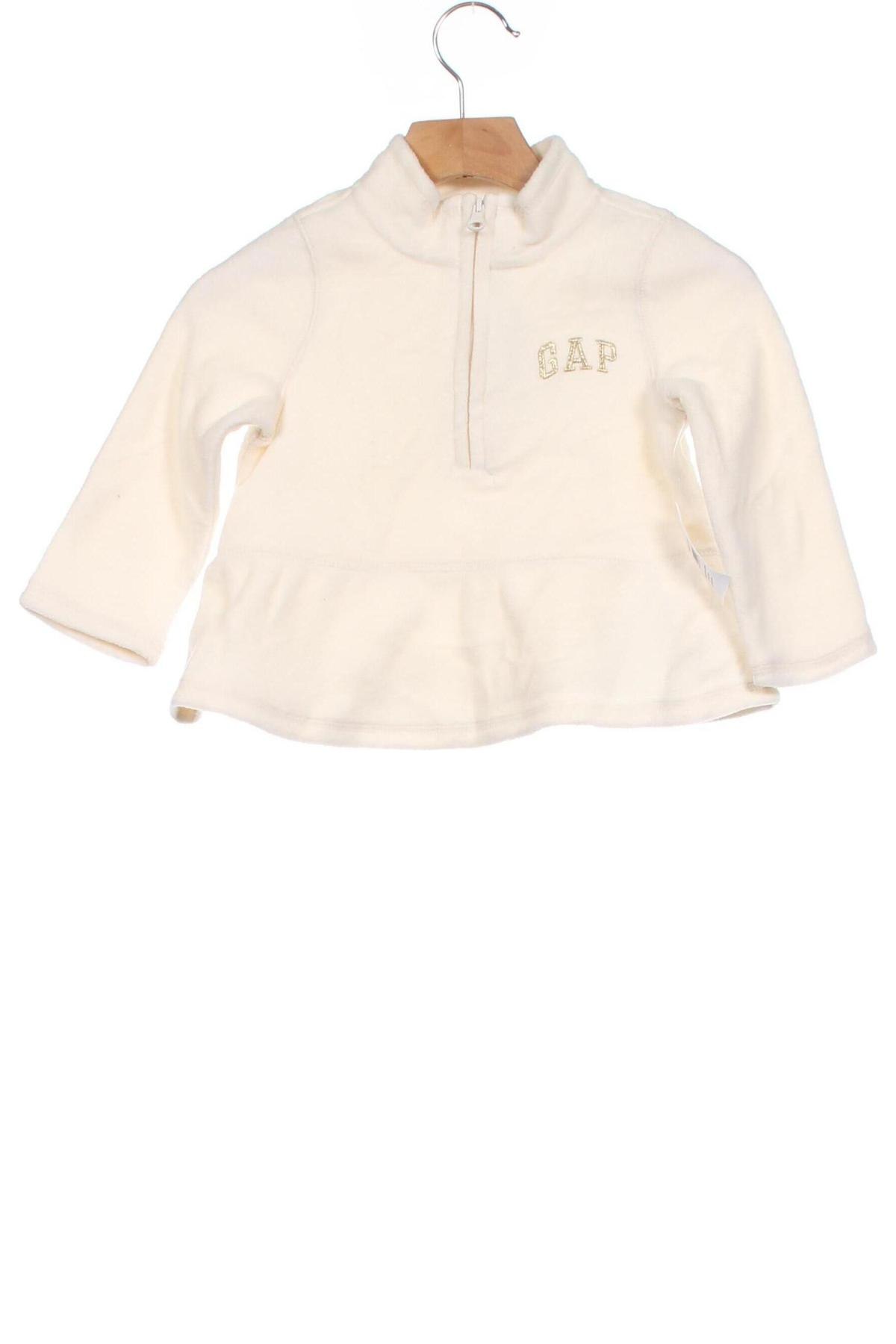 Детска поларена блуза Gap Baby, Размер 18-24m/ 86-98 см, Цвят Екрю, Цена 39,49 лв.