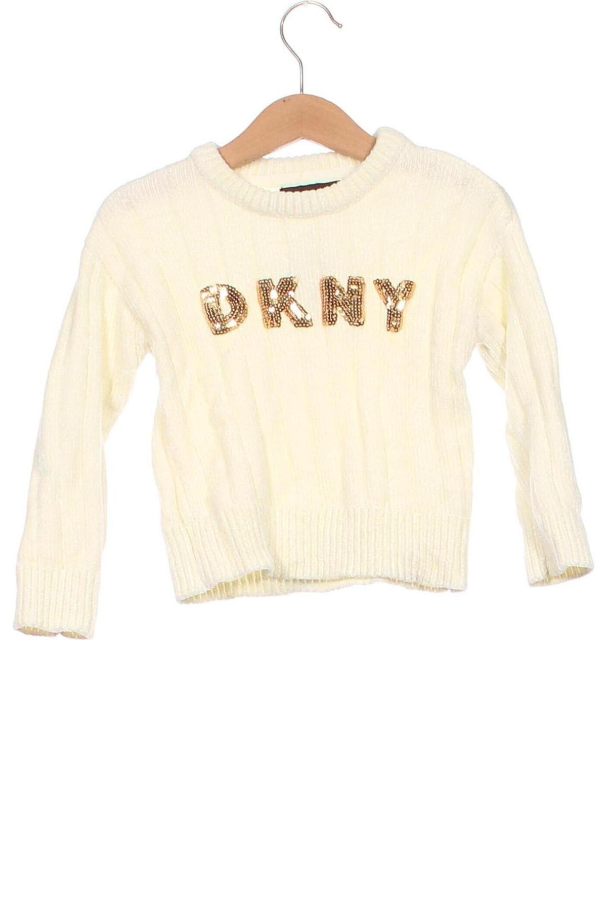 Детски пуловер DKNY, Размер 3-4y/ 104-110 см, Цвят Бежов, Цена 62,49 лв.