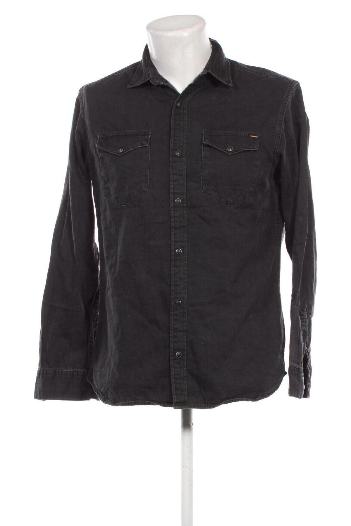 Herrenhemd Jack & Jones, Größe L, Farbe Schwarz, Preis € 12,49