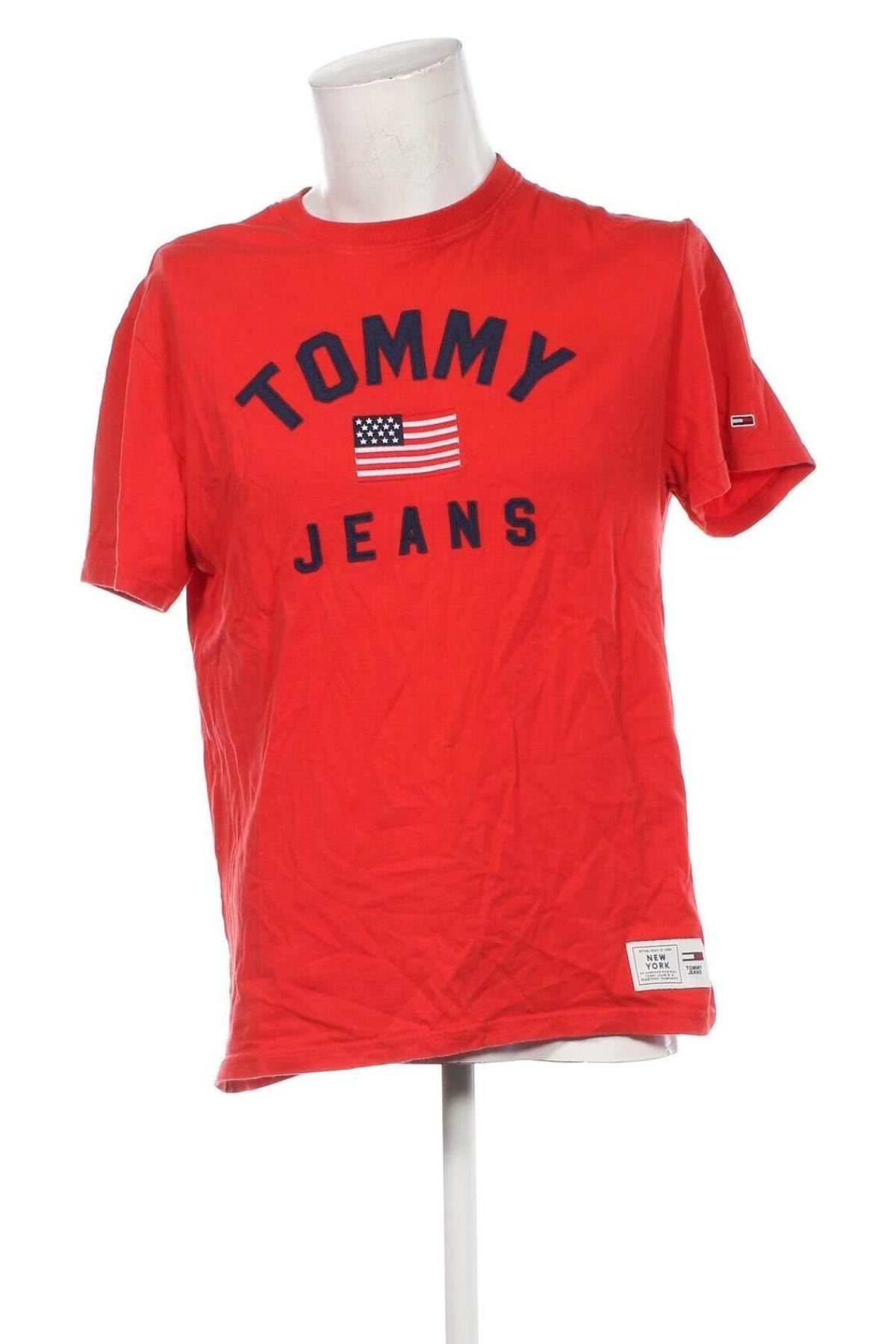 Pánske tričko  Tommy Jeans, Veľkosť L, Farba Červená, Cena  17,00 €