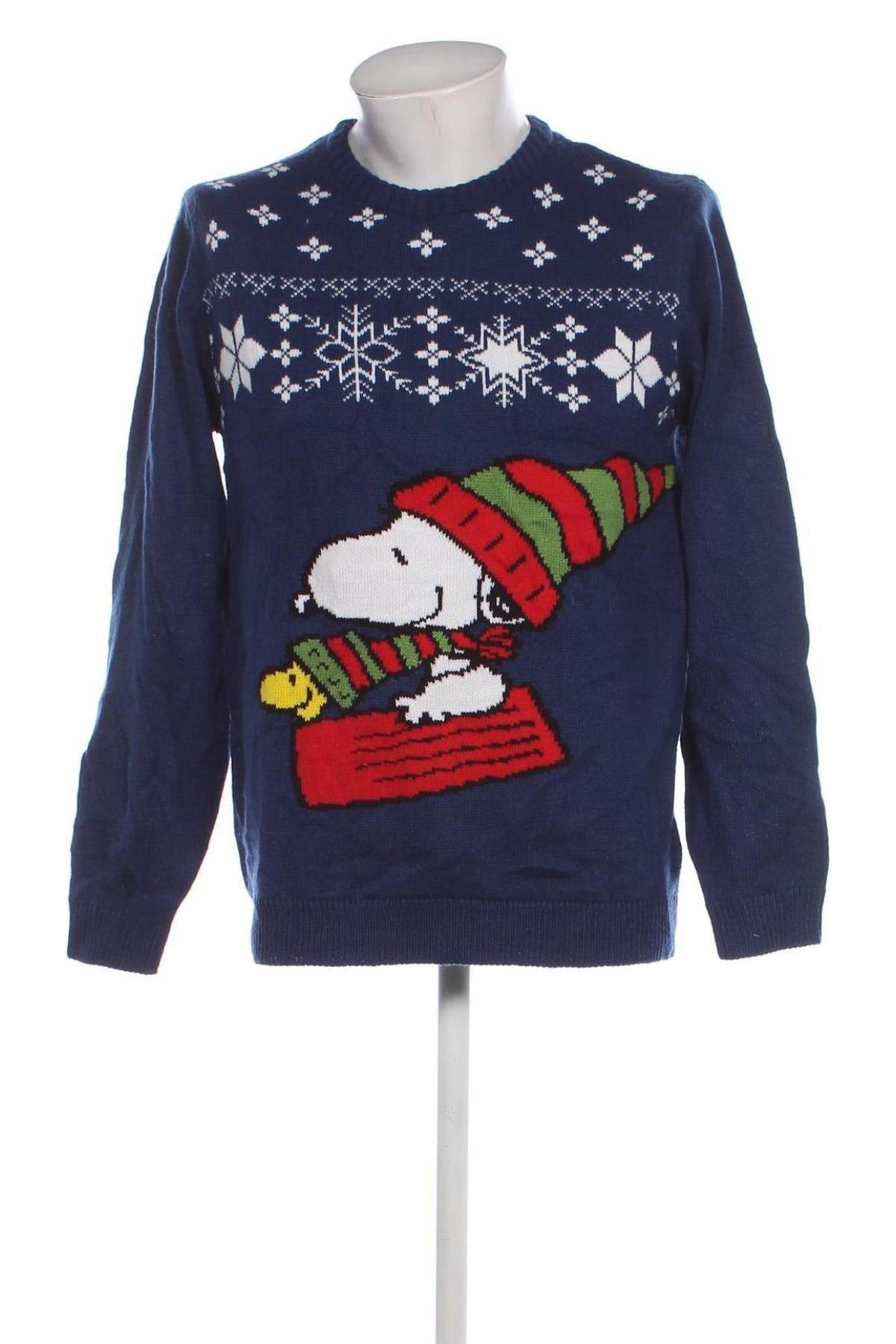 Herrenpullover Peanuts, Größe L, Farbe Blau, Preis 24,99 €