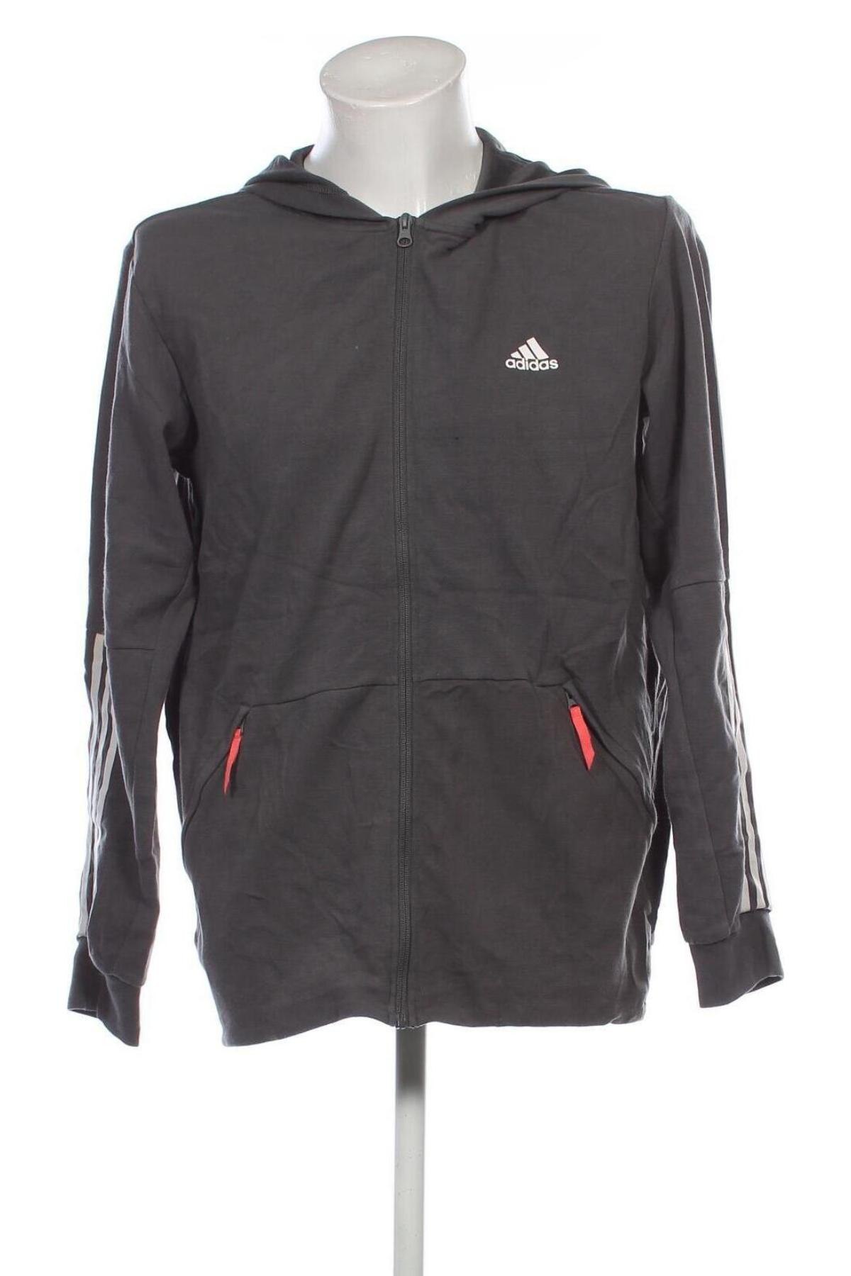 Herren Sweatshirt Adidas, Größe L, Farbe Grau, Preis 31,99 €