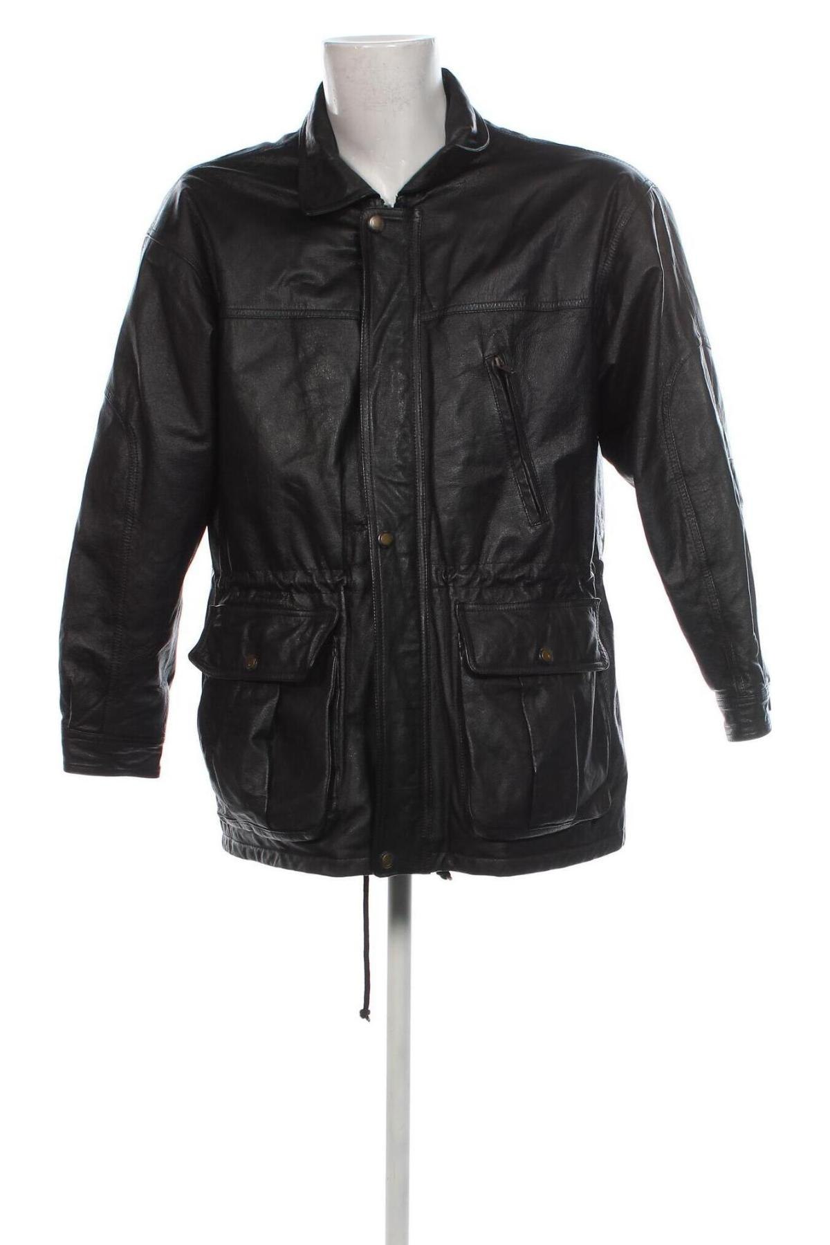 Herren Lederjacke, Größe L, Farbe Schwarz, Preis 37,99 €