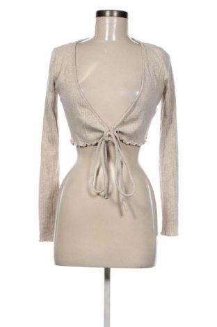 Cardigan de damă Bershka, Mărime S, Culoare Bej, Preț 34,99 Lei