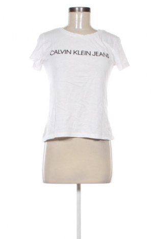 Damen T-Shirt Calvin Klein Jeans, Größe S, Farbe Weiß, Preis € 17,36