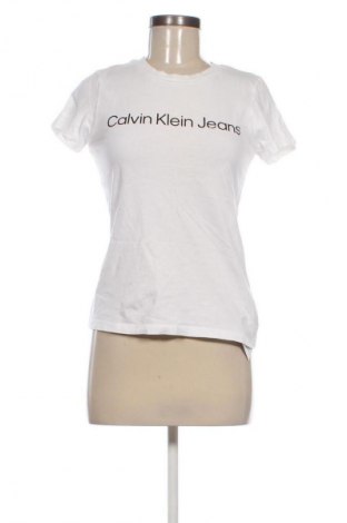 Damen T-Shirt Calvin Klein Jeans, Größe S, Farbe Weiß, Preis 22,99 €