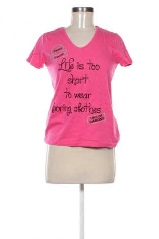 Damski T-shirt Diamond, Rozmiar M, Kolor Różowy, Cena 41,38 zł