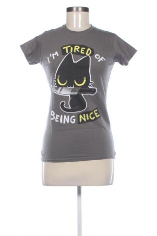Γυναικείο t-shirt Gildan, Μέγεθος M, Χρώμα Γκρί, Τιμή 9,00 €
