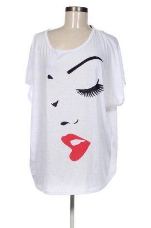 Damen T-Shirt SHEIN, Größe 3XL, Farbe Weiß, Preis 12,99 €