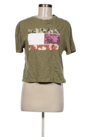 Γυναικείο t-shirt Tommy Jeans, Μέγεθος S, Χρώμα Πράσινο, Τιμή 20,99 €
