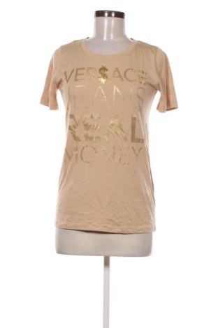 Γυναικείο t-shirt Versace Jeans, Μέγεθος XS, Χρώμα  Μπέζ, Τιμή 34,79 €