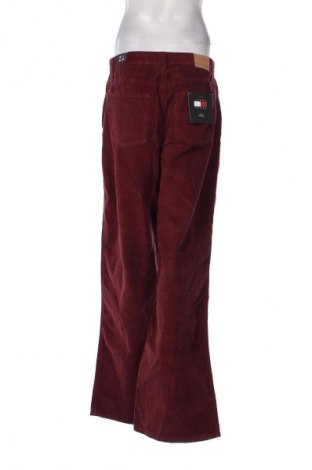 Pantaloni de velvet de femei Tommy Jeans, Mărime L, Culoare Roșu, Preț 634,99 Lei