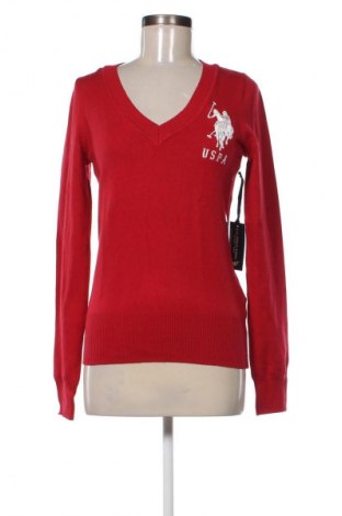 Дамски пуловер U.S. Polo Assn., Размер L, Цвят Червен, Цена 139,99 лв.