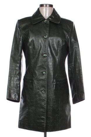 Дамско кожено палто Unbranded, Размер S, Цвят Зелен, Цена 215,00 лв.