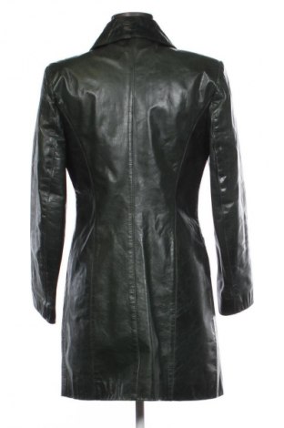 Дамско кожено палто Unbranded, Размер S, Цвят Зелен, Цена 215,00 лв.