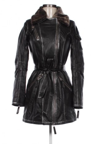 Damski skórzany płaszcz Unbranded, Rozmiar S, Kolor Czarny, Cena 544,99 zł