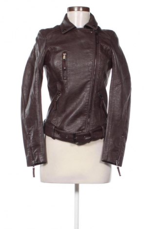 Дамско кожено яке H&M, Размер XS, Цвят Кафяв, Цена 58,00 лв.
