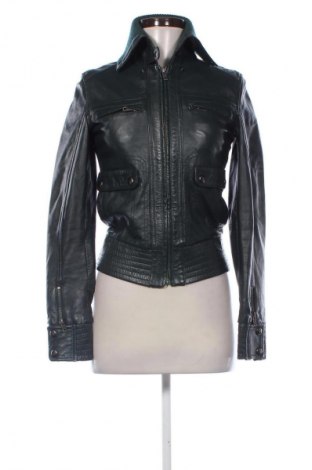 Γυναικείο δερμάτινο μπουφάν Mango, Μέγεθος S, Χρώμα Πράσινο, Τιμή 34,07 €