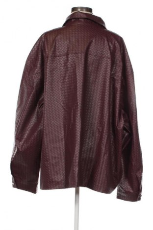 Дамско кожено яке SHEIN, Размер 4XL, Цвят Червен, Цена 58,00 лв.