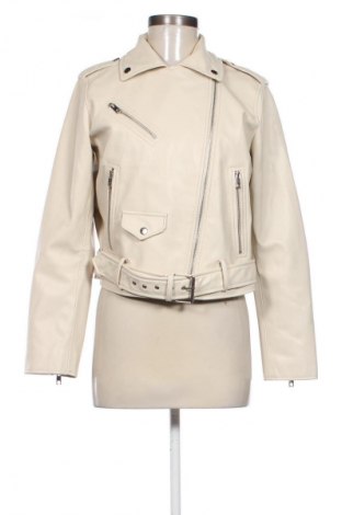 Дамско кожено яке Zara, Размер L, Цвят Бежов, Цена 41,06 лв.