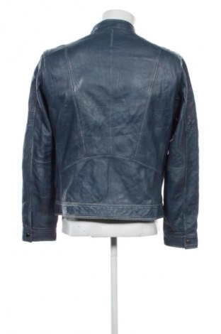 Мъжко кожено яке Unbranded, Размер L, Цвят Син, Цена 114,99 лв.