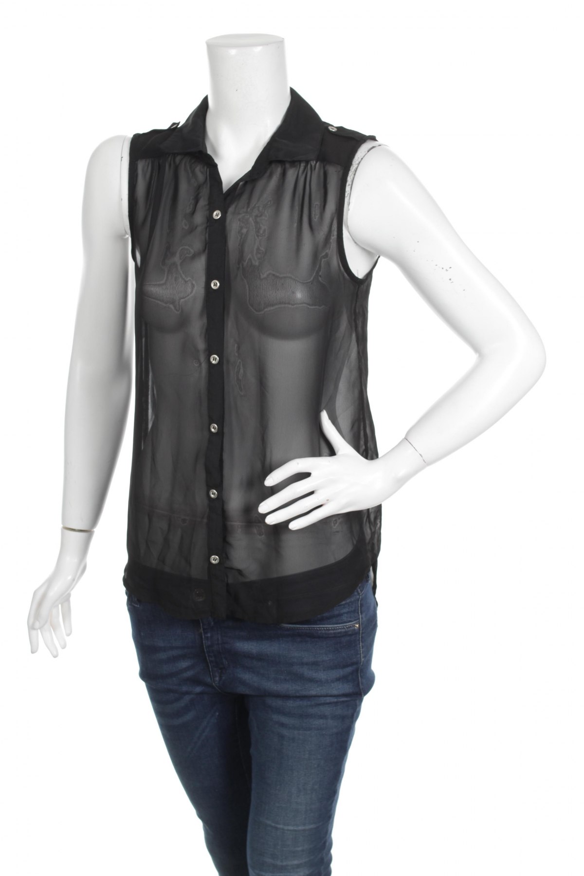 Γυναικείο πουκάμισο No Boundaries, Μέγεθος M, Χρώμα Μαύρο, Τιμή 9,28 €