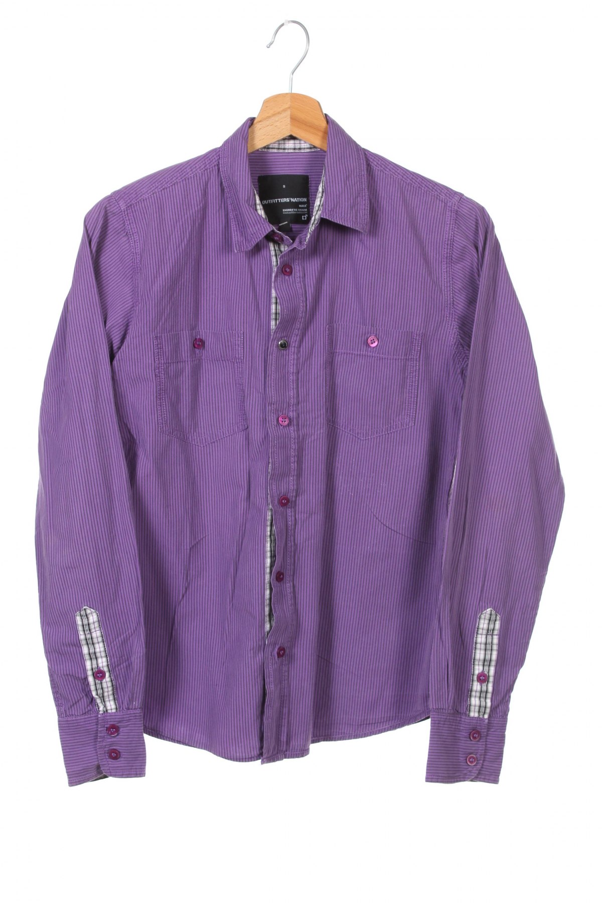 Мъжка риза Outfitters Nation, Размер S, Цвят Лилав, Цена 4,75 лв.