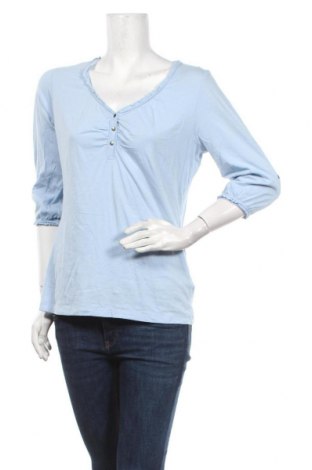 Дамска блуза Woman By Tchibo, Размер L, Цвят Син, 50% памук, 50% вискоза, Цена 14,62 лв.