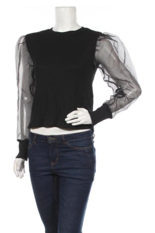 Дамска блуза Zara, Размер M, Цвят Черен, 71% полиестер, 29% вискоза, Цена 17,60 лв.