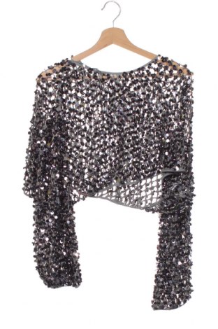 Дамска блуза Zara, Размер S, Цвят Сребрист, 80% памук, 20% полиамид, Цена 28,60 лв.
