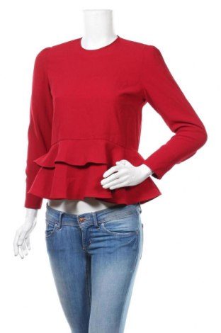Дамска блуза Zara, Размер S, Цвят Червен, Полиестер, Цена 20,48 лв.