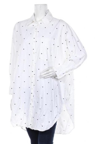 Дамска риза Zara, Размер M, Цвят Бял, Памук, Цена 24,58 лв.