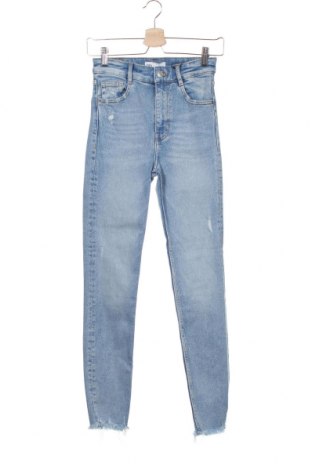 Damskie jeansy Zara, Rozmiar XS, Kolor Niebieski, 95% bawełna, 5% elastyna, Cena 100,30 zł