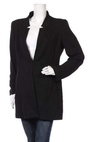 Дамско палто Zara, Размер XL, Цвят Черен, 64% полиестер, 32% вискоза, 4% еластан, Цена 111,75 лв.