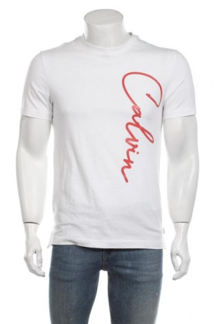 Мъжка тениска Calvin Klein, Размер M, Цвят Бял, Памук, Цена 69,00 лв.