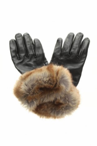 Γάντια Pieces, Χρώμα Μαύρο, Γνήσιο δέρμα, κλωστοϋφαντουργικά προϊόντα, Τιμή 24,68 €