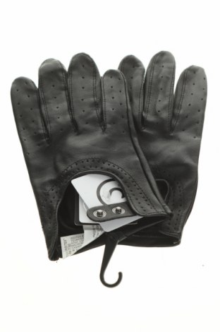 Ръкавици Zara, Цвят Черен, Естествена кожа, Цена 38,35 лв.