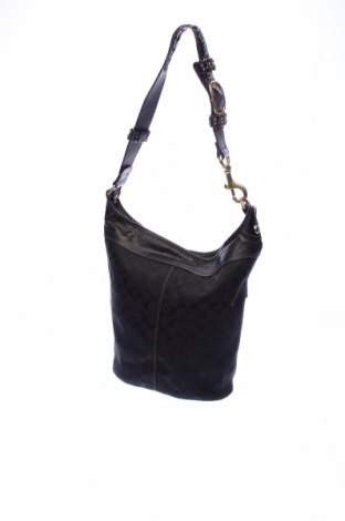 Дамска чанта Coach, Цвят Черен, Естествена кожа, текстил, Цена 148,00 лв.