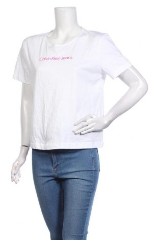 Tricou de femei Calvin Klein Jeans, Mărime XXL, Culoare Alb, Bumbac, Preț 49,77 Lei