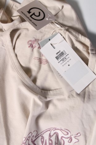 Γυναικείο t-shirt ONLY, Μέγεθος M, Χρώμα  Μπέζ, Βαμβάκι, Τιμή 8,76 €