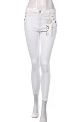 Дамски панталон ONLY, Размер M, Цвят Бял, 92% памук, 8% еластан, Цена 35,55 лв.